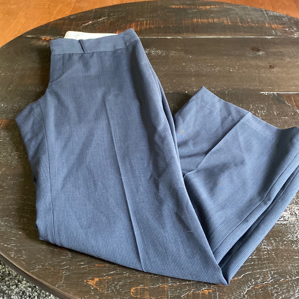 Navy striped dress pant